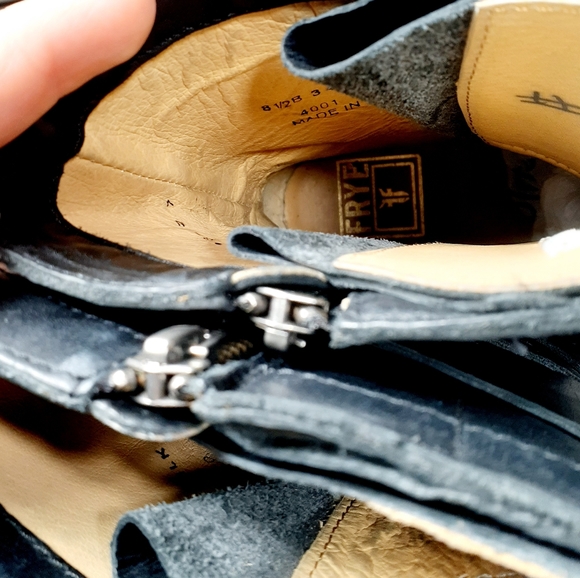 Frye Veronica Tanker Combat & Moto Boots - Black Leather - Picture 11 of 11